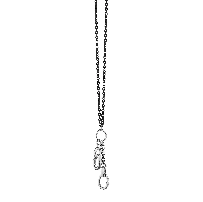 Firm clasp necklaces-18" "Design Your Own" Sterling Silver Steel Charm Chain Necklace, 2 Charm Stations