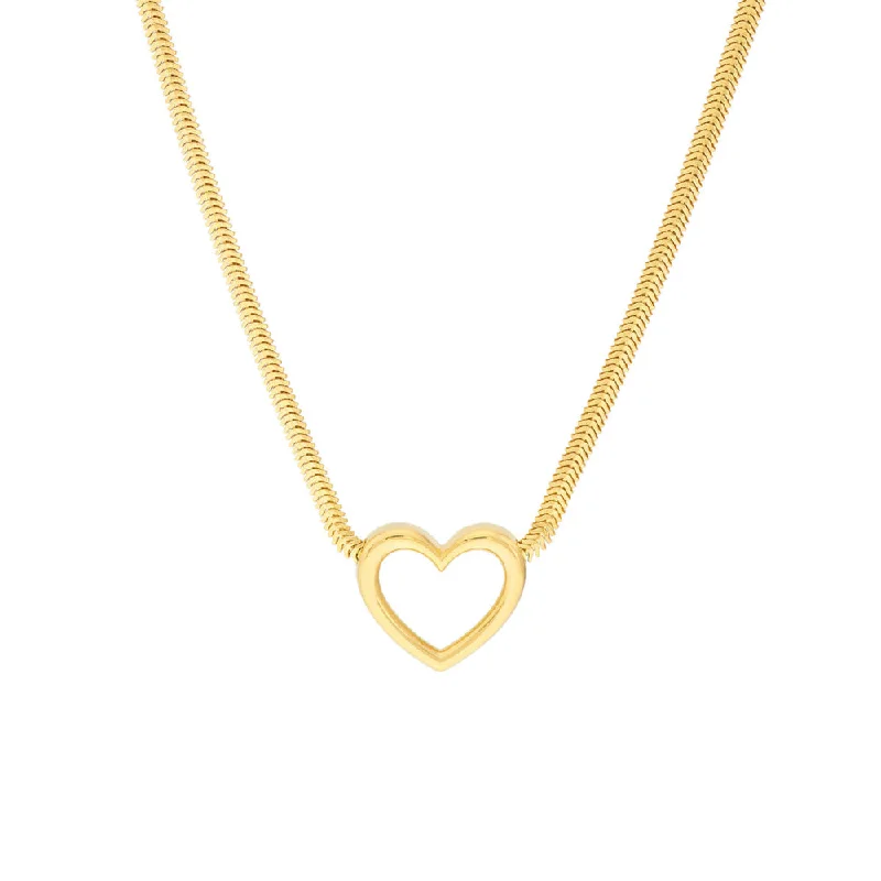 Old style necklaces-14k Gold Open Heart Pendant Necklace