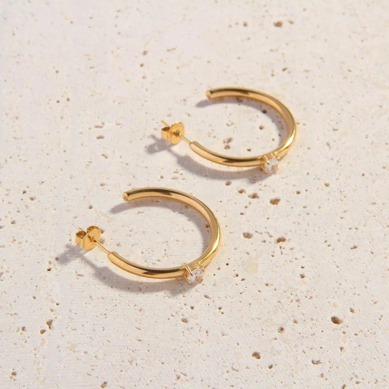 Tiered drop earrings-Caprice Hoops