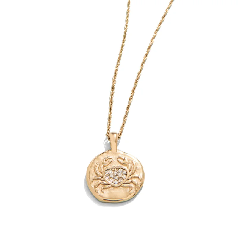 Tide wave necklaces-Spartina Snow Crab Medallion Necklace 18" Crab