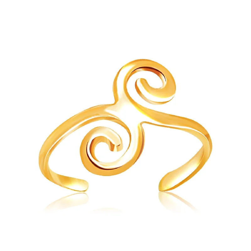 Sleek gem engagement rings-14k Yellow Gold Scrollwork Motif Toe Ring