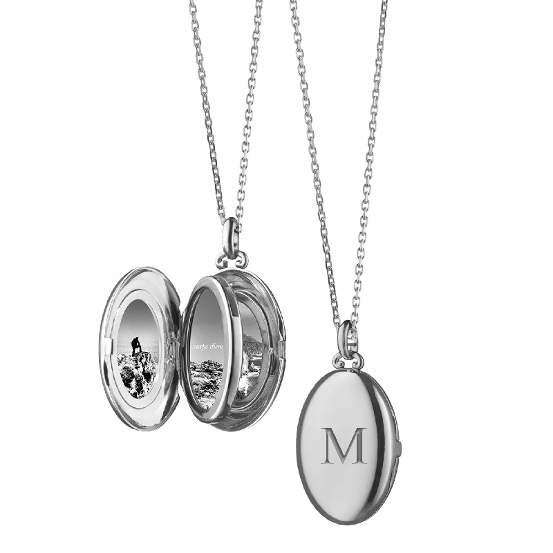 Tribal coin necklaces-The Four Image "Midi" Engraved Locket Necklace