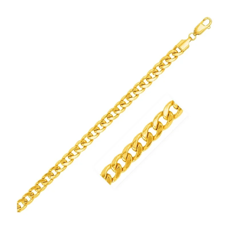 Heavy stone bangles-5.3mm 14k Yellow Gold Light Miami Cuban Bracelet