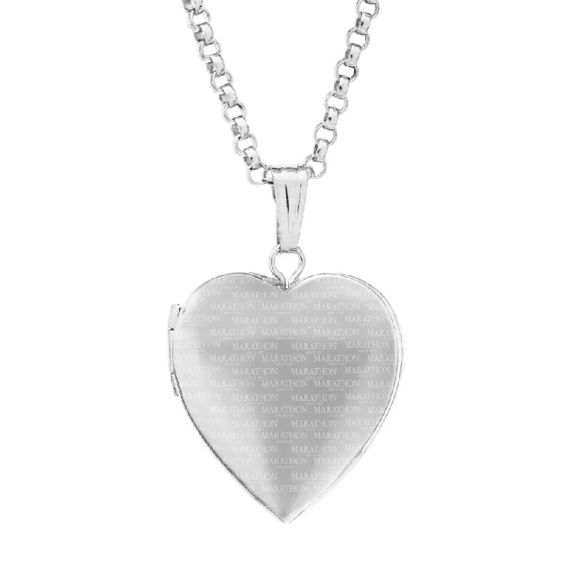 Burnished bronze necklaces-Sterling Silver Heart Locket Necklace