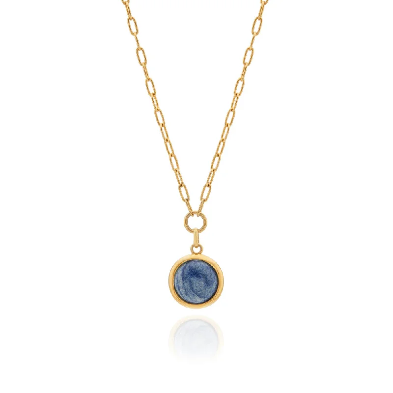 Elastic thread necklaces-Anna Beck Medium Dumortierite Pendant Necklace