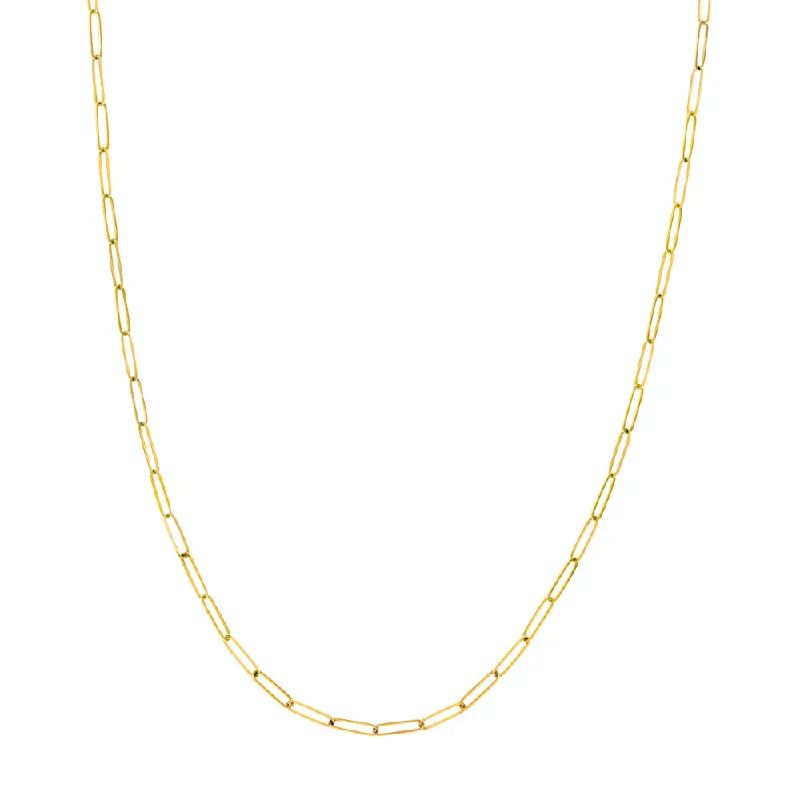 Blended metal necklaces-14k Gold Paperclip Chain Necklace, 24"