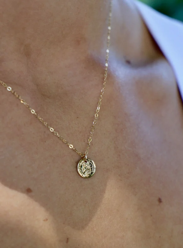 Crystal-twisted necklaces-PETITE COIN NECKLACE