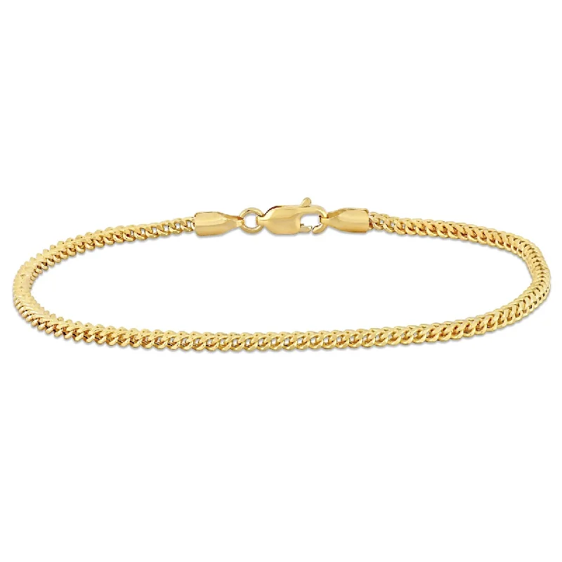 Old lock bangles-Miadora 2.3mm Franco Chain Bracelet 10k Yellow Gold-7.5 in