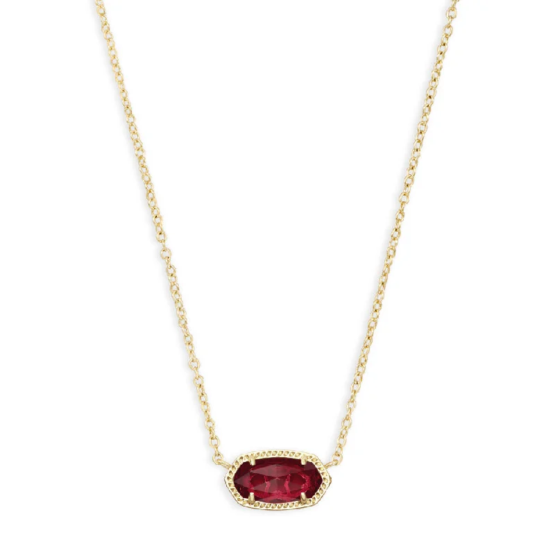 Cosmic star necklaces-Kendra Scott Elisa Short Pendant Necklace in Gold Clear Berry