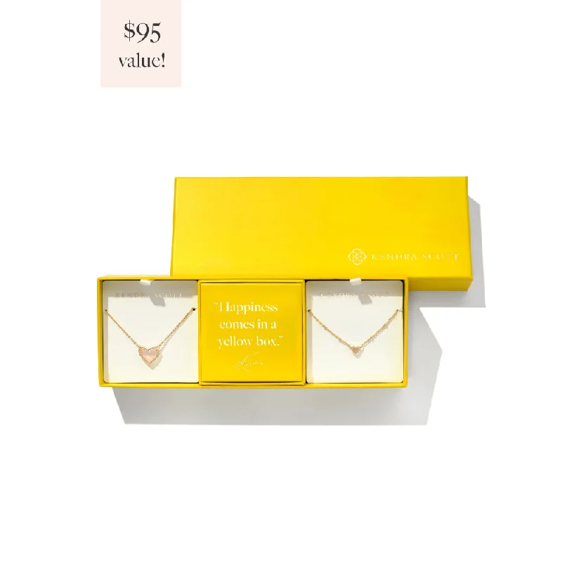 Turquoise healing necklaces-Kendra Scott Ari Heart Necklace Gift Set