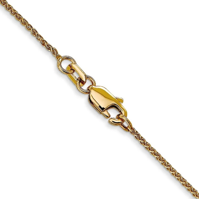 Flex cord bangles-Curata 14k Lobster Claw Closure 1mm Solid Sparkle Cut Spiga Chain Bracelet