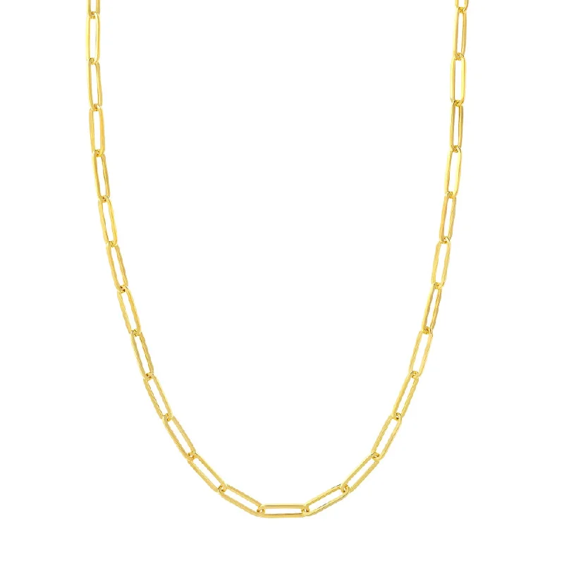 Playful bead necklaces-14k Yellow Gold Paper Clip Chain Necklace, 18"