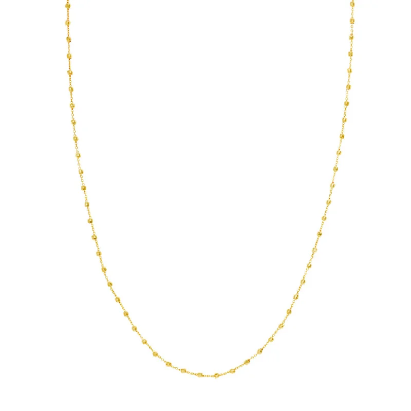 Thick chain necklaces-14k Gold Diamond-Cut Beads Station Necklace