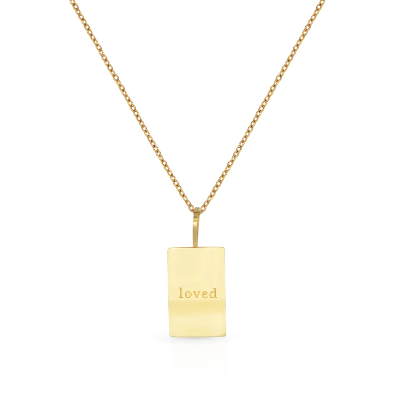 Hope charm necklaces-The Loved Tag Gold Necklace