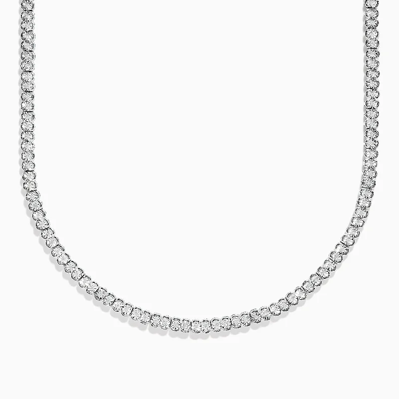 Astro sign necklaces-925 Sterling Silver Diamond Tennis Necklace