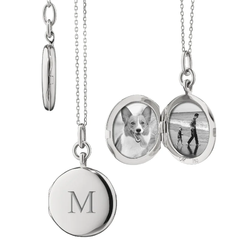 High bar necklaces-Slim "Quinn" Sterling Silver Engraved Locket Necklace