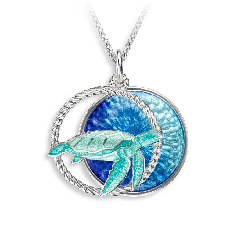 Blended metal necklaces-Nicole Barr Blue Sea Turtle Necklace