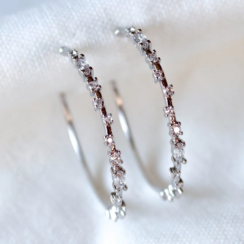 Vivid gem earrings-Kinsey Designs | Chase Large Hoop Earrings in Silver