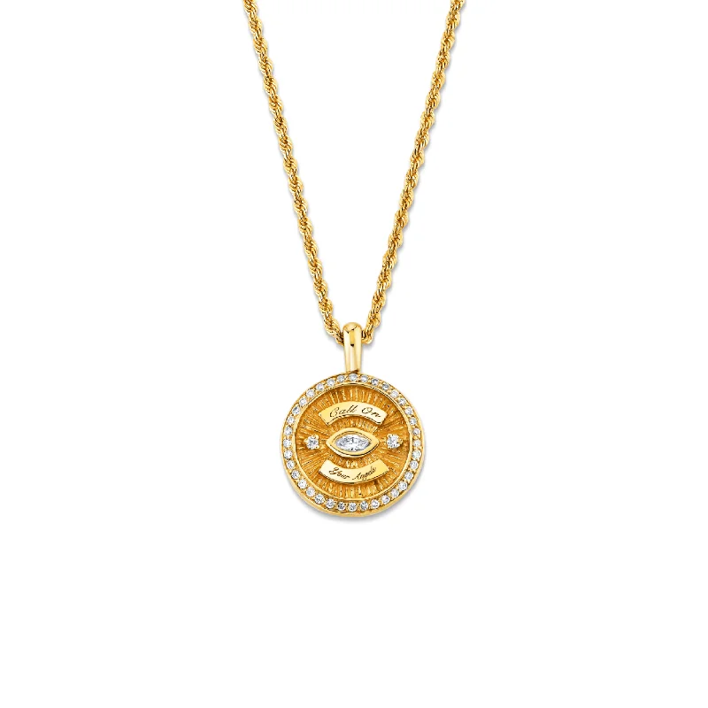 Thai style necklaces-Mini Call On Your Angels Coin Necklace with Diamond Frame | Ready to Ship