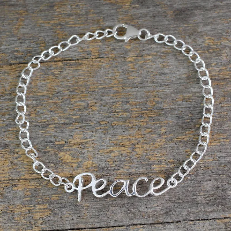 Dual-tone bangles-Handmade Sterling Silver 'Remembrance of Peace' Bracelet (India)