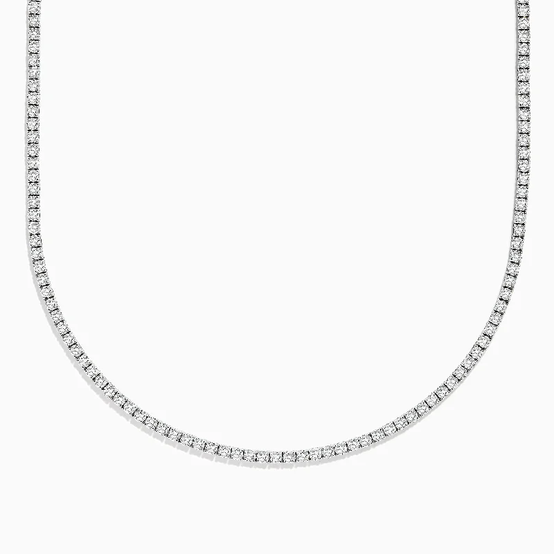 Playful bead necklaces-Pave Classica 14k White Gold Diamond Tennis Necklace 9.94 TCW