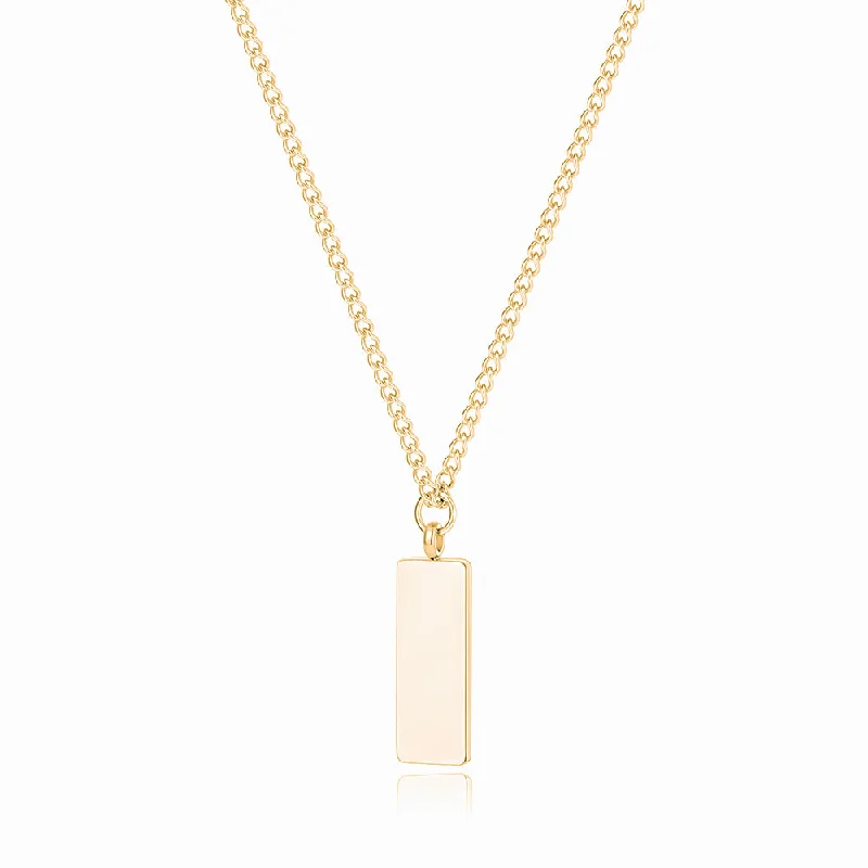 High gloss necklaces-Custom Engraved Minimal Necklace