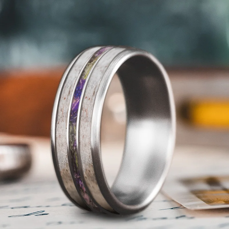 Blended metal rings-Custom Design - 3-Inlay Narrow Center 4OET0RkAyRP0IuCDwUeRUTce