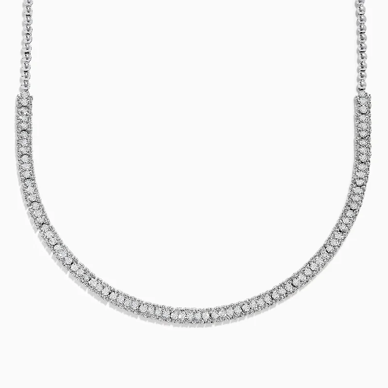 Haze glass necklaces-925 Sterling Silver Diamond Necklace