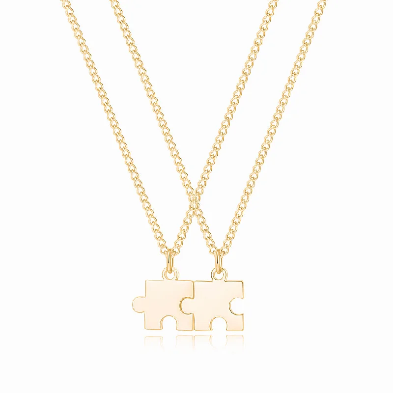 Cosmic star necklaces-Personalized Puzzle Necklace Set