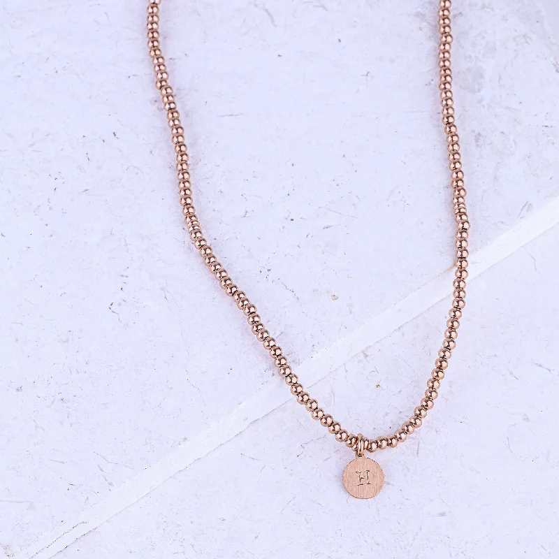 Bold cross necklaces-MICRO GEMSTONE NECKLACE - ROSE GOLD