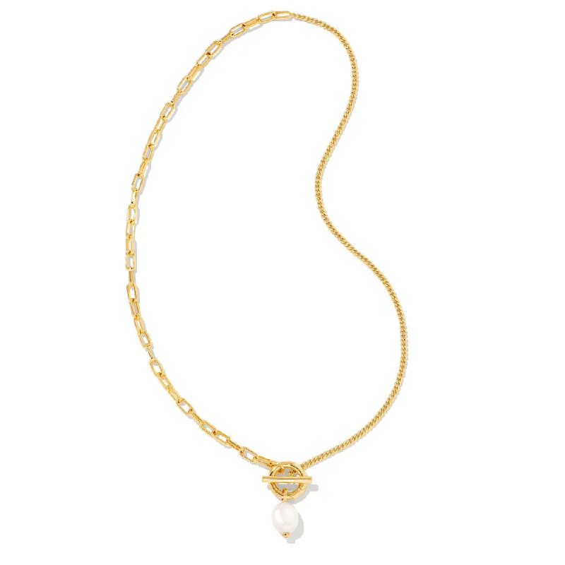 Ruby pendant necklaces-Kendra Scott Leighton Convertible Pearl Chain Necklace