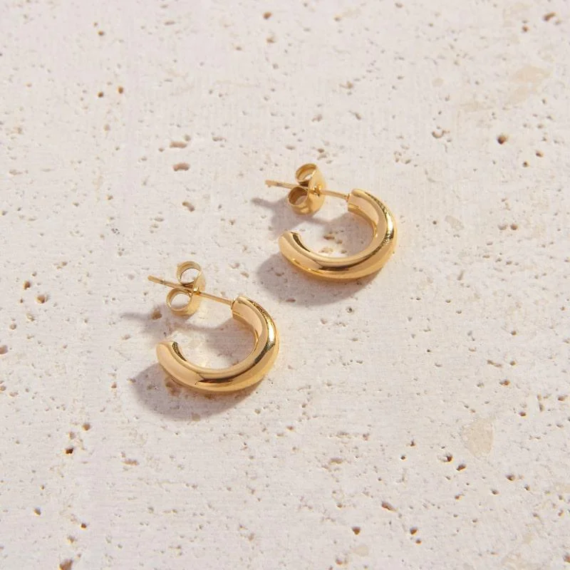 Textured disc earrings-Mini Cali Hoops