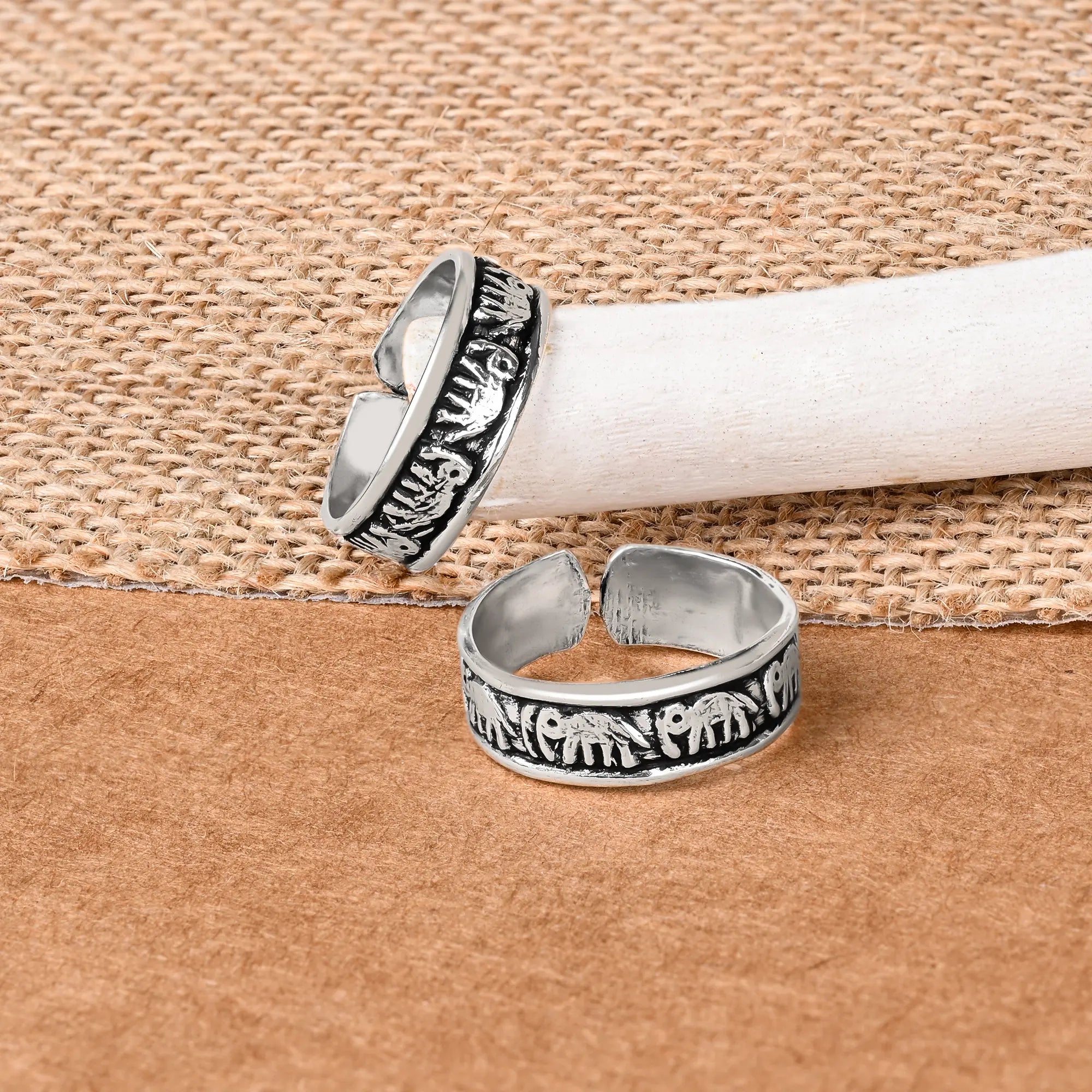 Moonstone engagement rings-Elephant Design Toe Ring