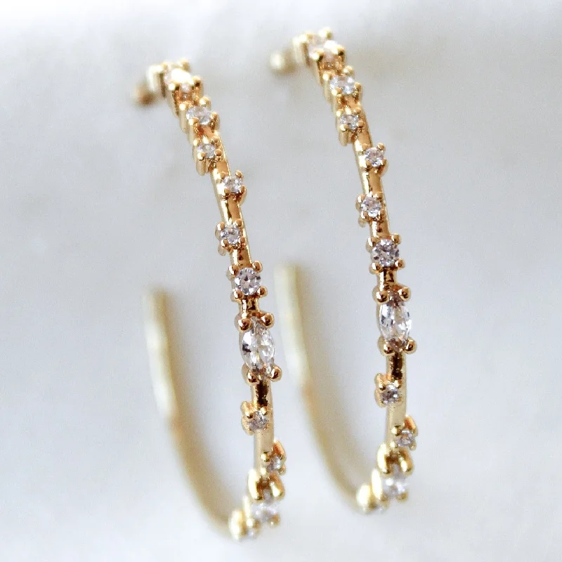 Two-tone earrings-Kinsey Designs | Chase Large Hoop Earrings in Gold