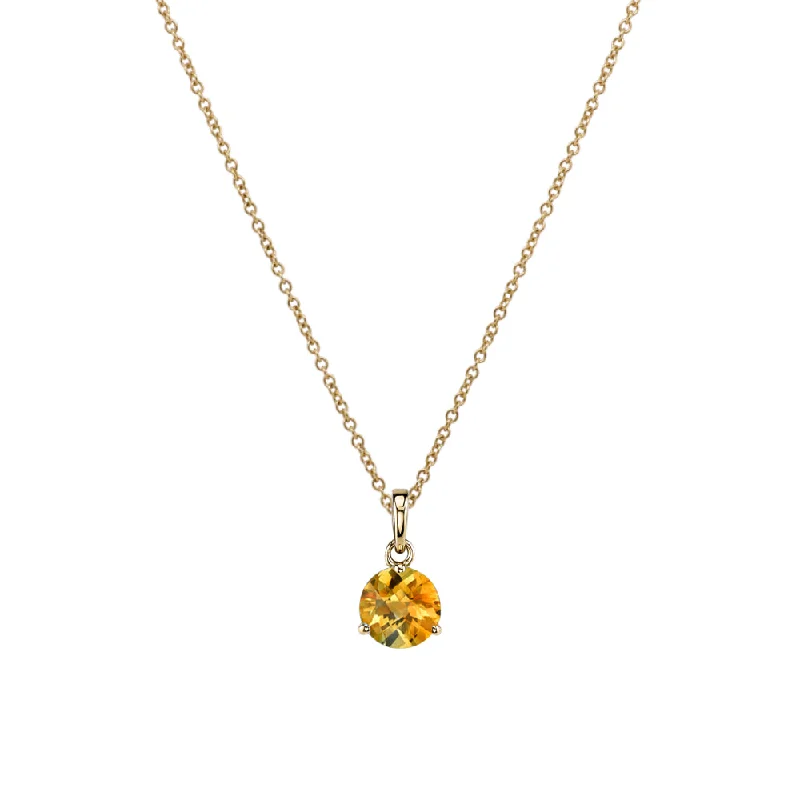 Ripple pattern necklaces-14k Gold 7mm Gemstone Necklace