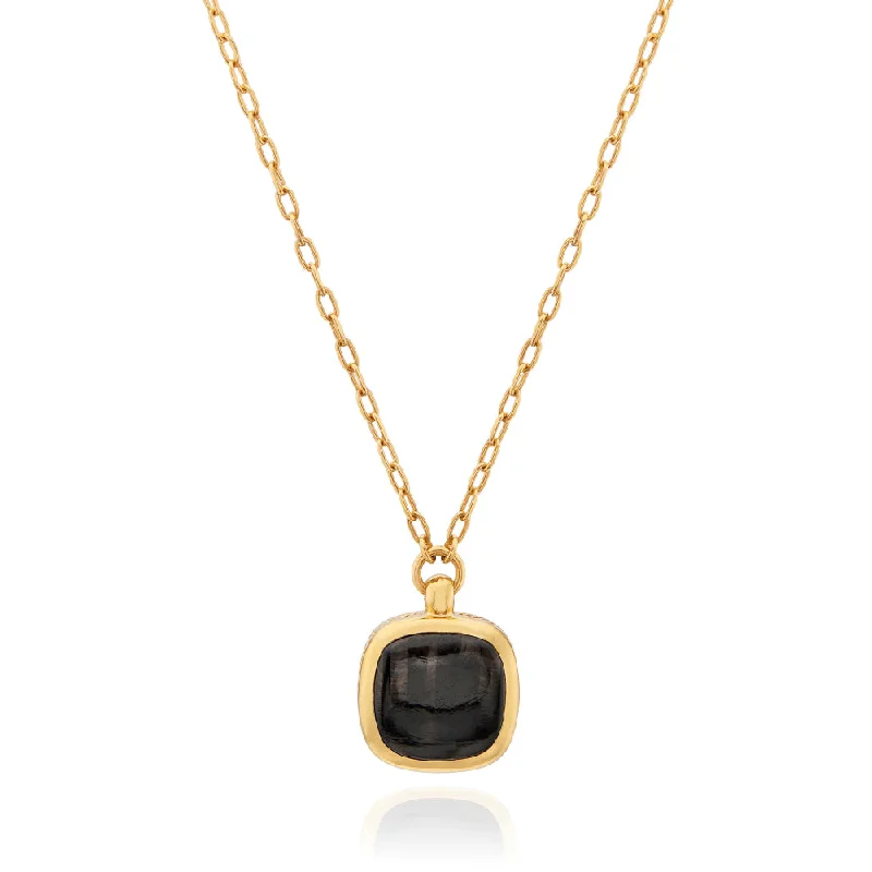 Amethyst drop necklaces-Anna Beck Hypersthene Cushion Pendant Necklace