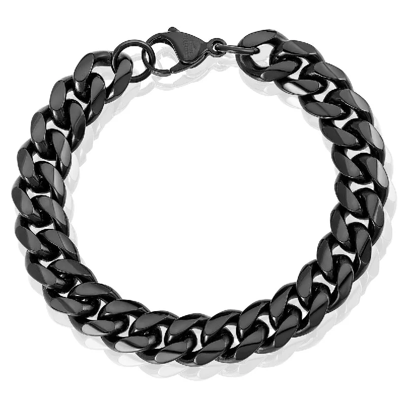 Tiny star bangles-Men's Stainless Steel 12mm Curb Chain Bracelet 8.5"