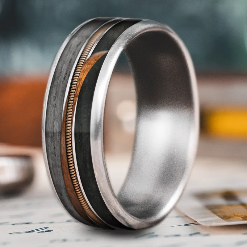 Rustic lock rings-Custom Design - 3-Inlay Metal Center zhaUMuG4ms5hUtdt3_GkbNug