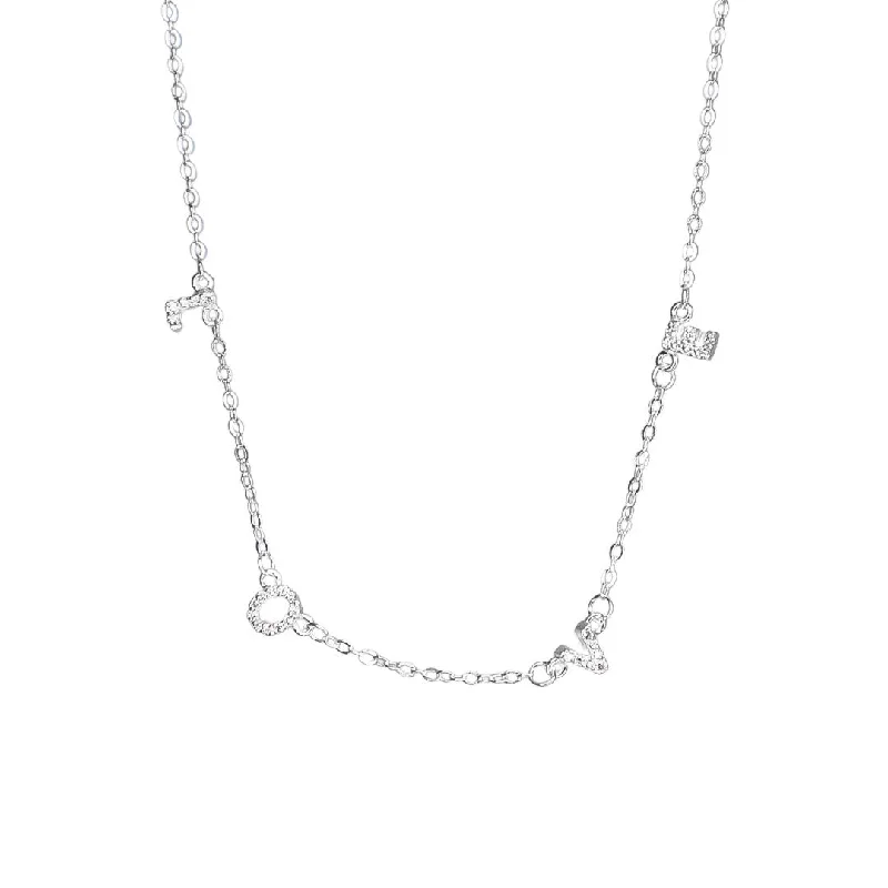 Blended metal necklaces-The Love Silver Spaced Necklace Bling