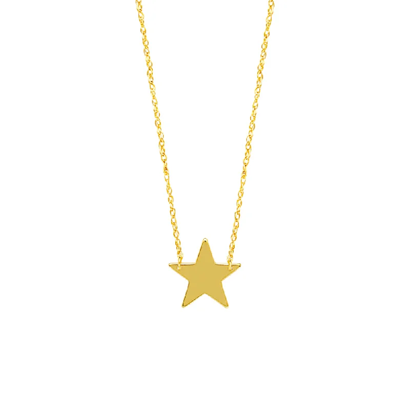 Light filigree necklaces-14k Gold Mini Star Necklace