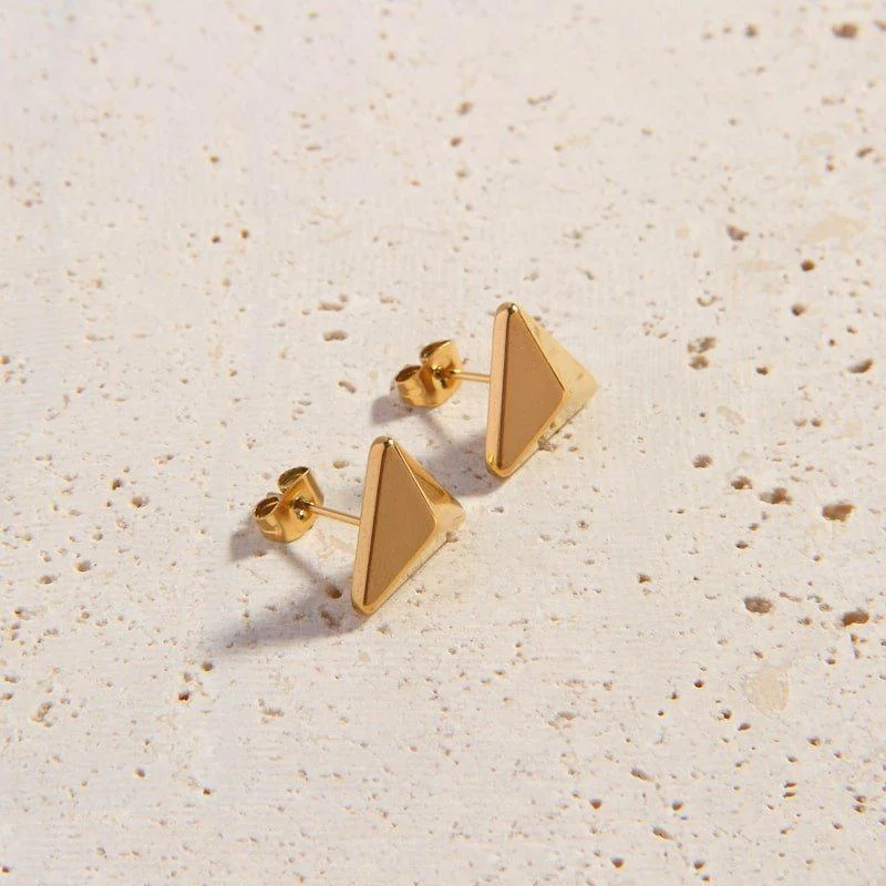 Tiny triangle earrings-Elvera Earrings