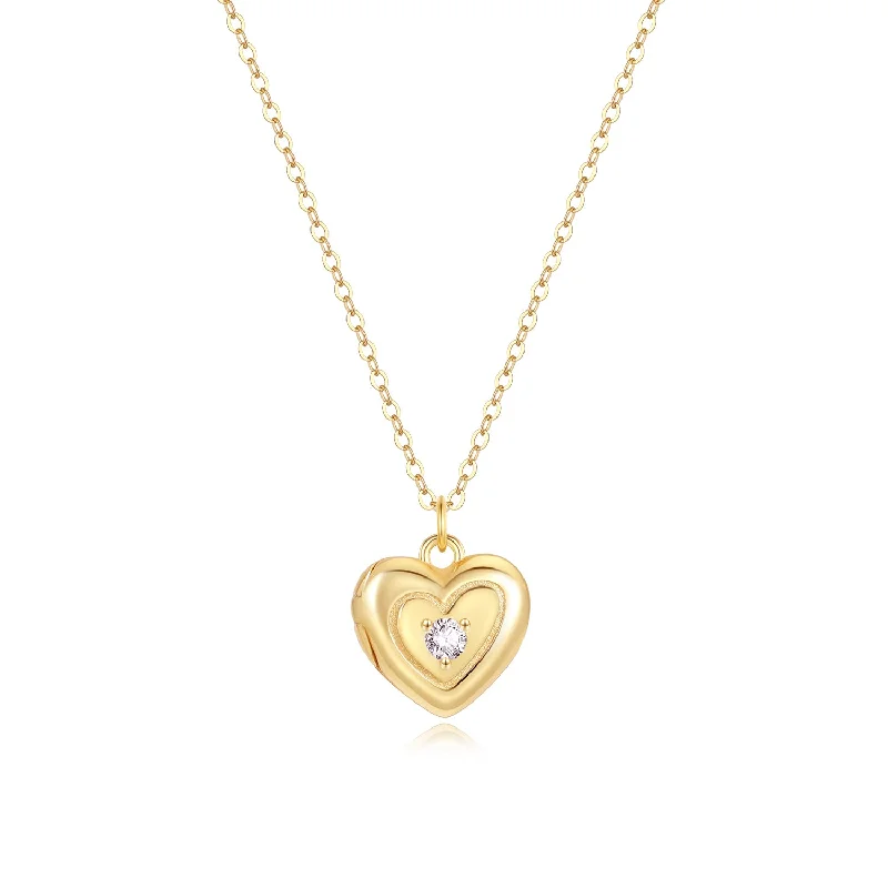 Silk cord necklaces-Isabella Heart Locket Necklace