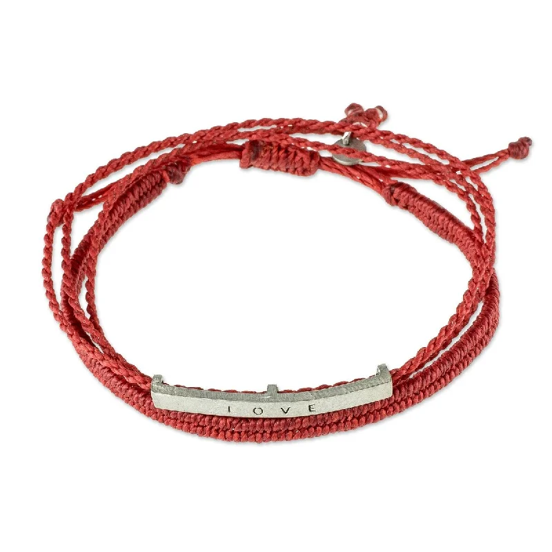 Playful bangles-NOVICA Love is Everything, Macrame wrap bracelet