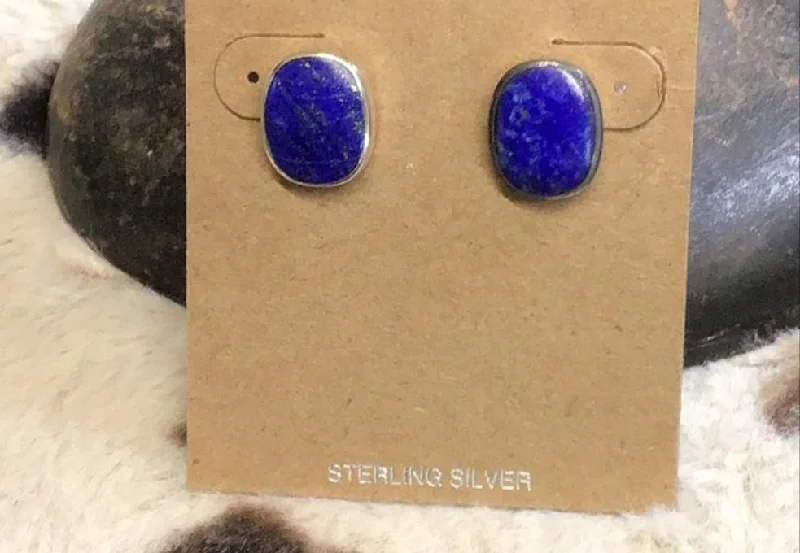 Topaz earrings-Blue Lapis & Sterling Silver Earrings