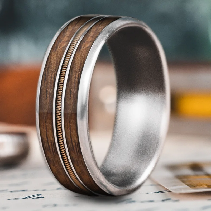 Smooth design rings-Custom Design - 3-Inlay Metal Center xrYl7AH7Wp66nYtVf23MyCME