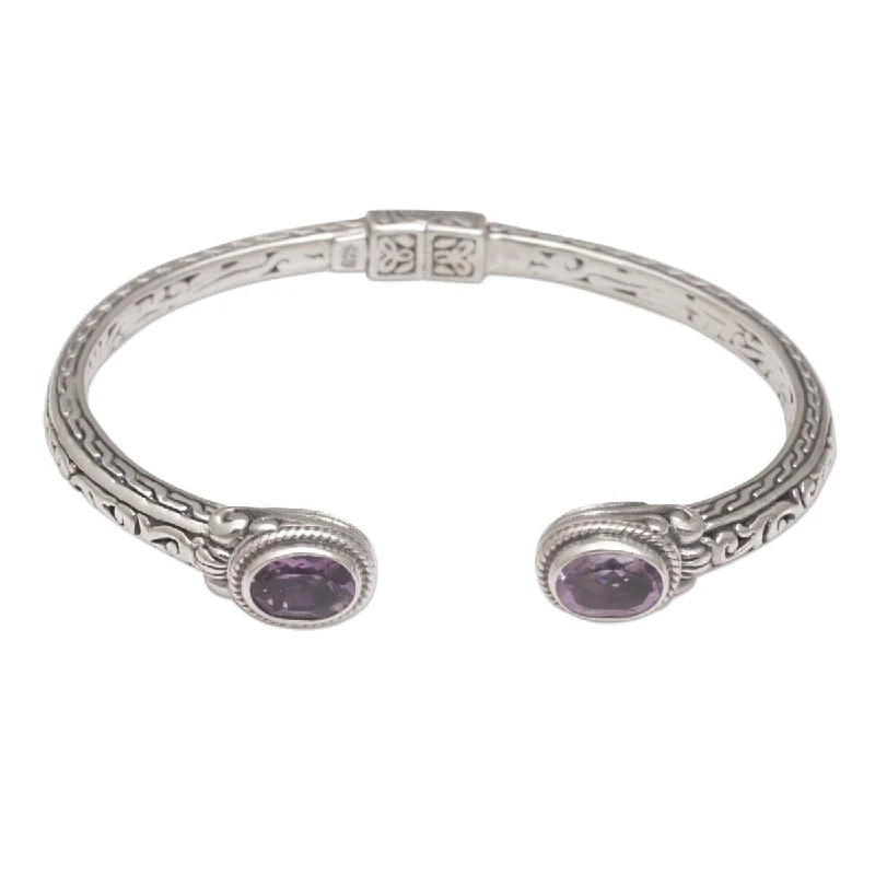 Surf theme bangles-NOVICA Magical Attraction, Amethyst cuff bracelet