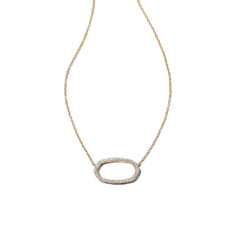 Celestial charm necklaces-Kendra Scott Elisa 14k Gold Open Frame Pendant Necklace in White Diamond