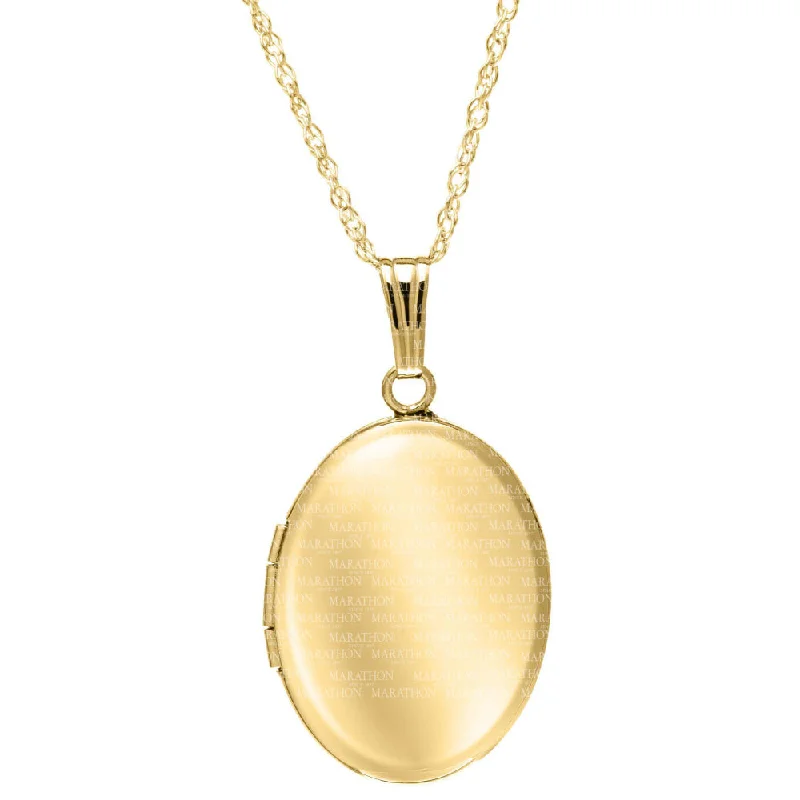 Sharp-line necklaces-14k Gold Oval Locket Necklace