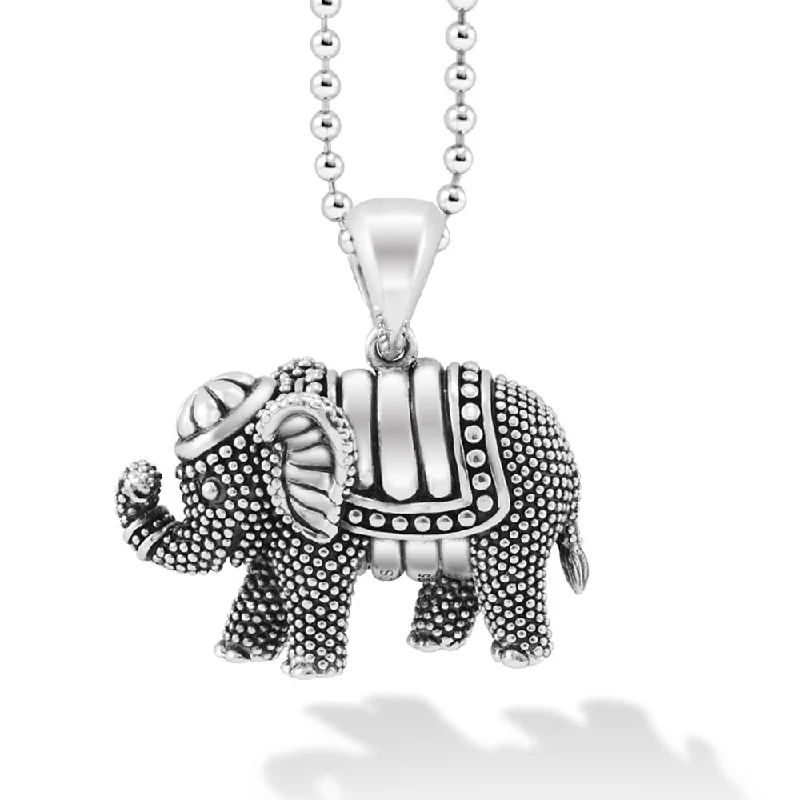 Thin enamel necklaces-Lagos Sterling Silver Elephant Pendant Necklace