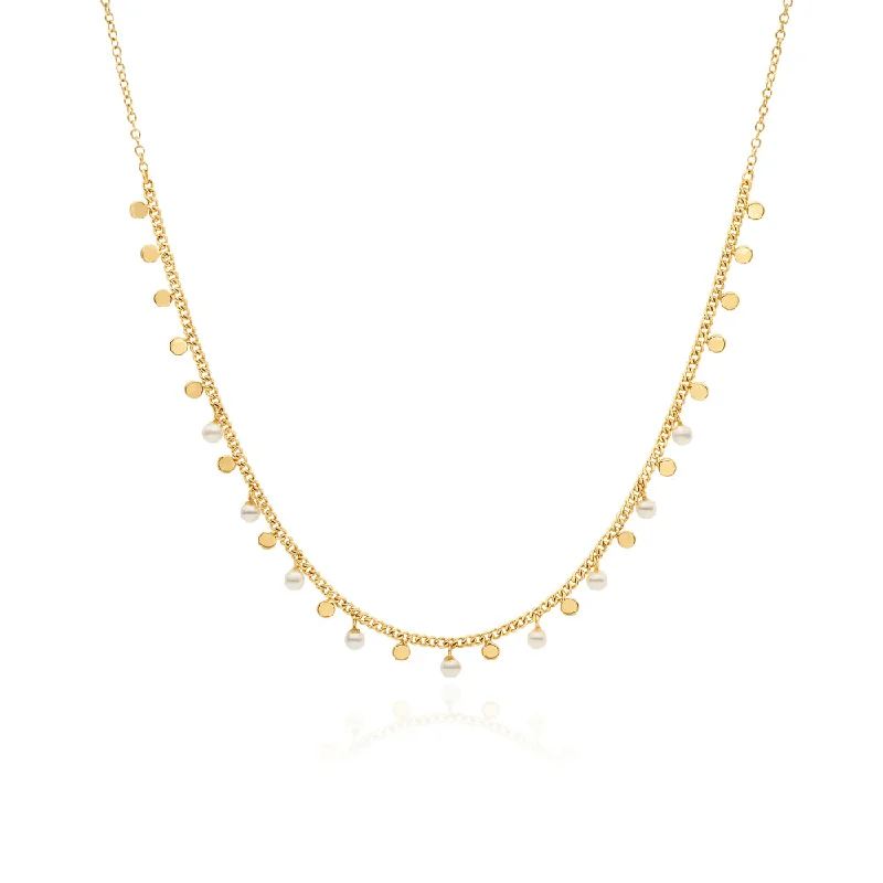 Radiant pearl necklaces-Anna Beck Circle Charm and Pearl Necklace